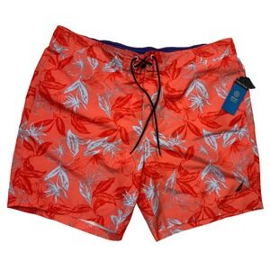 Nautica Swim Trunks Mens XXL Coral New Floral Quick Dry Board Shorts